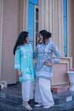 Powder-Blue Pure Modal Short Kurti | Timeless Grace & Effortless Sophistication