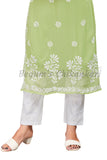 Florescent Green Georgette Kurti set with Dupatta (3pcs set)