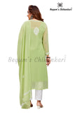 Florescent Green Georgette Kurti set with Dupatta (3pcs set)